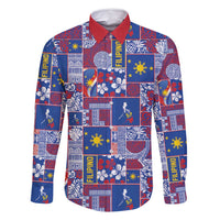 Filipino Maligayang Pasko Family Matching Off Shoulder Maxi Dress and Hawaiian Shirt Pacific Patchwork Xmas Vibes - Polynesian Pride