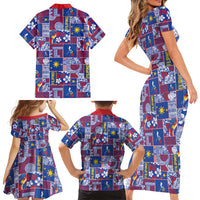 Filipino Maligayang Pasko Family Matching Short Sleeve Bodycon Dress and Hawaiian Shirt Pacific Patchwork Xmas Vibes LT9 - Polynesian Pride
