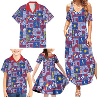 Filipino Maligayang Pasko Family Matching Summer Maxi Dress and Hawaiian Shirt Pacific Patchwork Xmas Vibes - Polynesian Pride