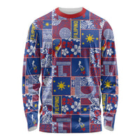 Filipino Maligayang Pasko Long Sleeve Shirt Pacific Patchwork Xmas Vibes - Polynesian Pride