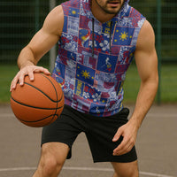 Filipino Maligayang Pasko Sleeveless Hoodie Pacific Patchwork Xmas Vibes - Polynesian Pride