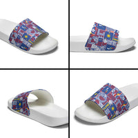 Filipino Maligayang Pasko Slide Sandals Pacific Patchwork Xmas Vibes - Polynesian Pride