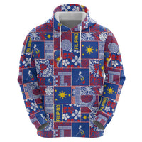 Filipino Maligayang Pasko Zip Hoodie Pacific Patchwork Xmas Vibes - Polynesian Pride