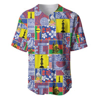 New Caledonia Joyeux Noel Baseball Jersey Pacific Patchwork Xmas Vibes - Polynesian Pride