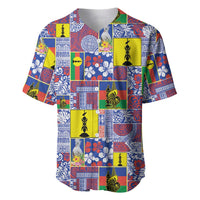 New Caledonia Joyeux Noel Baseball Jersey Pacific Patchwork Xmas Vibes - Polynesian Pride