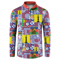 New Caledonia Joyeux Noel Button Sweatshirt Pacific Patchwork Xmas Vibes - Polynesian Pride