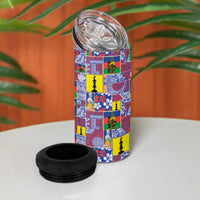 New Caledonia Joyeux Noel 4 in 1 Can Cooler Tumbler Pacific Patchwork Xmas Vibes - Polynesian Pride