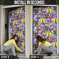 New Caledonia Joyeux Noel Door Cover Pacific Patchwork Xmas Vibes - Polynesian Pride