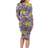 New Caledonia Joyeux Noel Family Matching Long Sleeve Bodycon Dress and Hawaiian Shirt Pacific Patchwork Xmas Vibes LT9 - Polynesian Pride