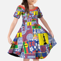 New Caledonia Joyeux Noel Family Matching Mermaid Dress and Hawaiian Shirt Pacific Patchwork Xmas Vibes - Polynesian Pride