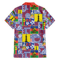 New Caledonia Joyeux Noel Family Matching Off The Shoulder Long Sleeve Dress and Hawaiian Shirt Pacific Patchwork Xmas Vibes LT9 - Polynesian Pride