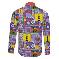 New Caledonia Joyeux Noel Family Matching Off The Shoulder Long Sleeve Dress and Hawaiian Shirt Pacific Patchwork Xmas Vibes LT9 - Polynesian Pride