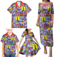 New Caledonia Joyeux Noel Family Matching Puletasi and Hawaiian Shirt Pacific Patchwork Xmas Vibes - Polynesian Pride