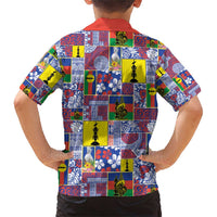 New Caledonia Joyeux Noel Family Matching Short Sleeve Bodycon Dress and Hawaiian Shirt Pacific Patchwork Xmas Vibes LT9 - Polynesian Pride