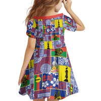 New Caledonia Joyeux Noel Family Matching Short Sleeve Bodycon Dress and Hawaiian Shirt Pacific Patchwork Xmas Vibes LT9 - Polynesian Pride