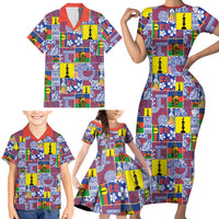 New Caledonia Joyeux Noel Family Matching Short Sleeve Bodycon Dress and Hawaiian Shirt Pacific Patchwork Xmas Vibes LT9 - Polynesian Pride