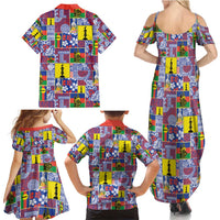 New Caledonia Joyeux Noel Family Matching Summer Maxi Dress and Hawaiian Shirt Pacific Patchwork Xmas Vibes - Polynesian Pride