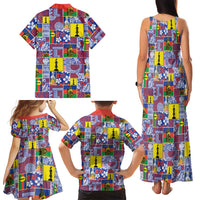 New Caledonia Joyeux Noel Family Matching Tank Maxi Dress and Hawaiian Shirt Pacific Patchwork Xmas Vibes - Polynesian Pride