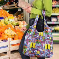 New Caledonia Joyeux Noel Grocery Bag Pacific Patchwork Xmas Vibes - Polynesian Pride