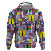 New Caledonia Joyeux Noel Hoodie Pacific Patchwork Xmas Vibes - Polynesian Pride