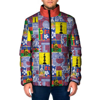 New Caledonia Joyeux Noel Padded Jacket Pacific Patchwork Xmas Vibes - Polynesian Pride