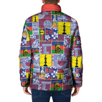 New Caledonia Joyeux Noel Padded Jacket Pacific Patchwork Xmas Vibes - Polynesian Pride