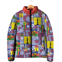 New Caledonia Joyeux Noel Padded Jacket Pacific Patchwork Xmas Vibes - Polynesian Pride