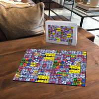 New Caledonia Joyeux Noel Puzzle Pacific Patchwork Xmas Vibes - Polynesian Pride