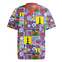 New Caledonia Joyeux Noel Rugby Jersey Pacific Patchwork Xmas Vibes - Polynesian Pride