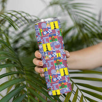 New Caledonia Joyeux Noel Skinny Tumbler Pacific Patchwork Xmas Vibes - Polynesian Pride