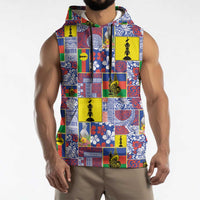 New Caledonia Joyeux Noel Sleeveless Hoodie Pacific Patchwork Xmas Vibes - Polynesian Pride