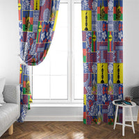 New Caledonia Joyeux Noel Window Curtain Pacific Patchwork Xmas Vibes - Polynesian Pride