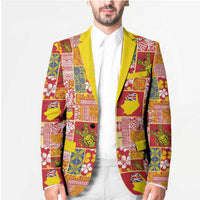 Niue Monuina e Kilisimasi Blazer Pacific Patchwork Xmas Vibes - Polynesian Pride
