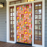 Niue Monuina e Kilisimasi Door Cover Pacific Patchwork Xmas Vibes - Polynesian Pride