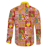 Niue Monuina e Kilisimasi Family Matching Off The Shoulder Long Sleeve Dress and Hawaiian Shirt Pacific Patchwork Xmas Vibes LT9 - Polynesian Pride