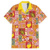 Niue Monuina e Kilisimasi Family Matching Off Shoulder Maxi Dress and Hawaiian Shirt Pacific Patchwork Xmas Vibes - Polynesian Pride