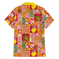 Niue Monuina e Kilisimasi Family Matching Off Shoulder Maxi Dress and Hawaiian Shirt Pacific Patchwork Xmas Vibes - Polynesian Pride