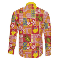 Niue Monuina e Kilisimasi Family Matching Off Shoulder Short Dress and Hawaiian Shirt Pacific Patchwork Xmas Vibes - Polynesian Pride