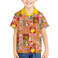 Niue Monuina e Kilisimasi Family Matching Summer Maxi Dress and Hawaiian Shirt Pacific Patchwork Xmas Vibes - Polynesian Pride
