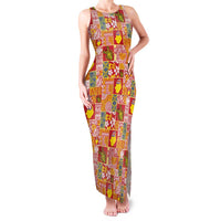 Niue Monuina e Kilisimasi Family Matching Tank Maxi Dress and Hawaiian Shirt Pacific Patchwork Xmas Vibes - Polynesian Pride