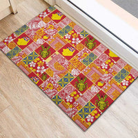 Niue Monuina e Kilisimasi Rubber Doormat Pacific Patchwork Xmas Vibes - Polynesian Pride