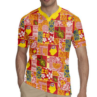 Niue Monuina e Kilisimasi Rugby Jersey Pacific Patchwork Xmas Vibes - Polynesian Pride