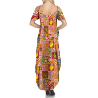 Niue Monuina e Kilisimasi Summer Maxi Dress Pacific Patchwork Xmas Vibes - Polynesian Pride