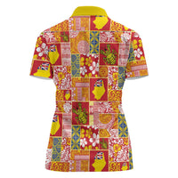 Niue Monuina e Kilisimasi Women Polo Shirt Pacific Patchwork Xmas Vibes - Polynesian Pride