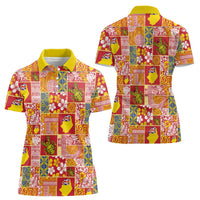 Niue Monuina e Kilisimasi Women Polo Shirt Pacific Patchwork Xmas Vibes - Polynesian Pride