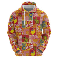 Niue Monuina e Kilisimasi Zip Hoodie Pacific Patchwork Xmas Vibes - Polynesian Pride