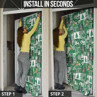 Norfolk Island Meri Krismas Door Cover Pacific Patchwork Xmas Vibes - Polynesian Pride