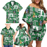 Norfolk Island Meri Krismas Family Matching Off Shoulder Short Dress and Hawaiian Shirt Pacific Patchwork Xmas Vibes LT9 - Polynesian Pride