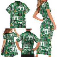 Norfolk Island Meri Krismas Family Matching Short Sleeve Bodycon Dress and Hawaiian Shirt Pacific Patchwork Xmas Vibes LT9 - Polynesian Pride