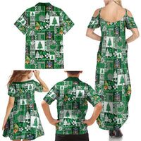 Norfolk Island Meri Krismas Family Matching Summer Maxi Dress and Hawaiian Shirt Pacific Patchwork Xmas Vibes - Polynesian Pride